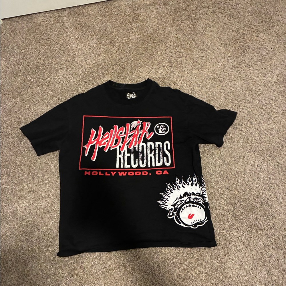 Kids Black Graphic Tee with Red Accents